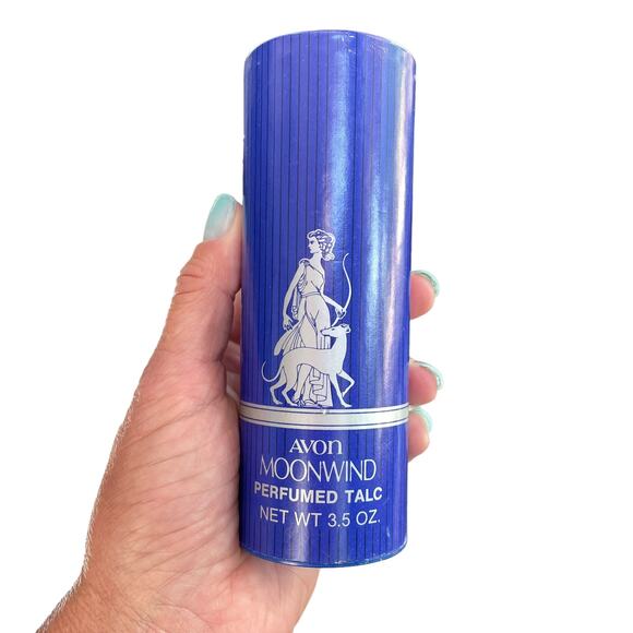 Vintage Avon Moonwind Perfumed Talc Powder 3.5 oz Body Powder Appears Unused - Picture 1 of 6